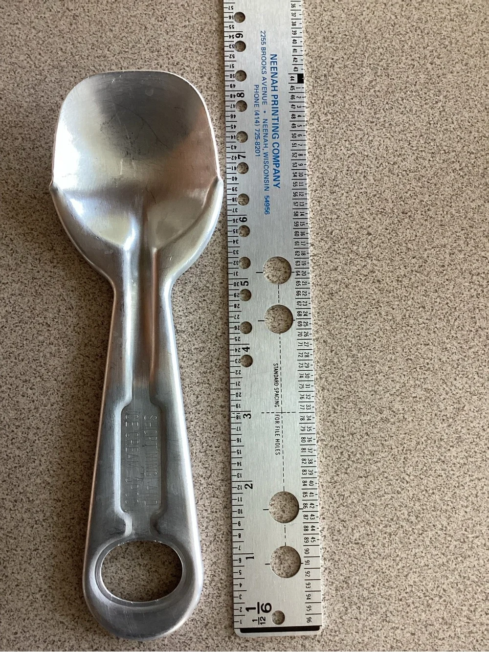 Vintage Aluminum Short’ning and Ice Cream Spoon